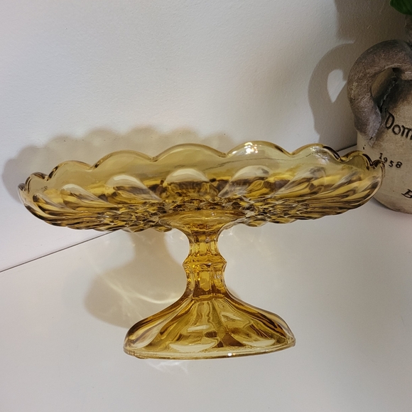 Vintage Anchor Hocking Amber Cake Stand - Picture 4 of 6